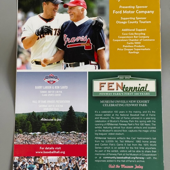 2012 Baseball Hall of Fame Classic Program & Scorecard - Picture 2 of 5